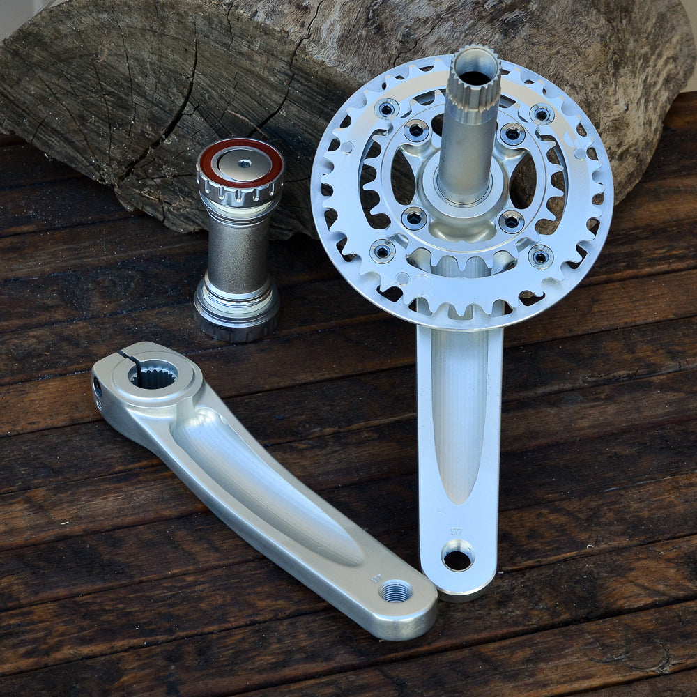 Crank - Silver - 2 piece with 32/22 chainrings