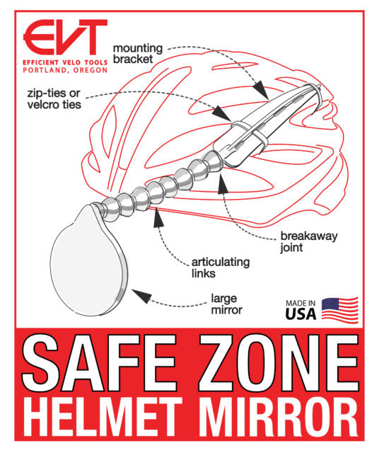 Evt safe zone bicycle deals helmet mirror